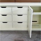 Credenza With Refrigerator Compartment Open